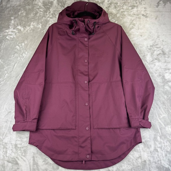 Quince Weatherproof Oversized Rain Jacket Womens Medium Barolo Burgundy (1423) - Picture 1 of 12
